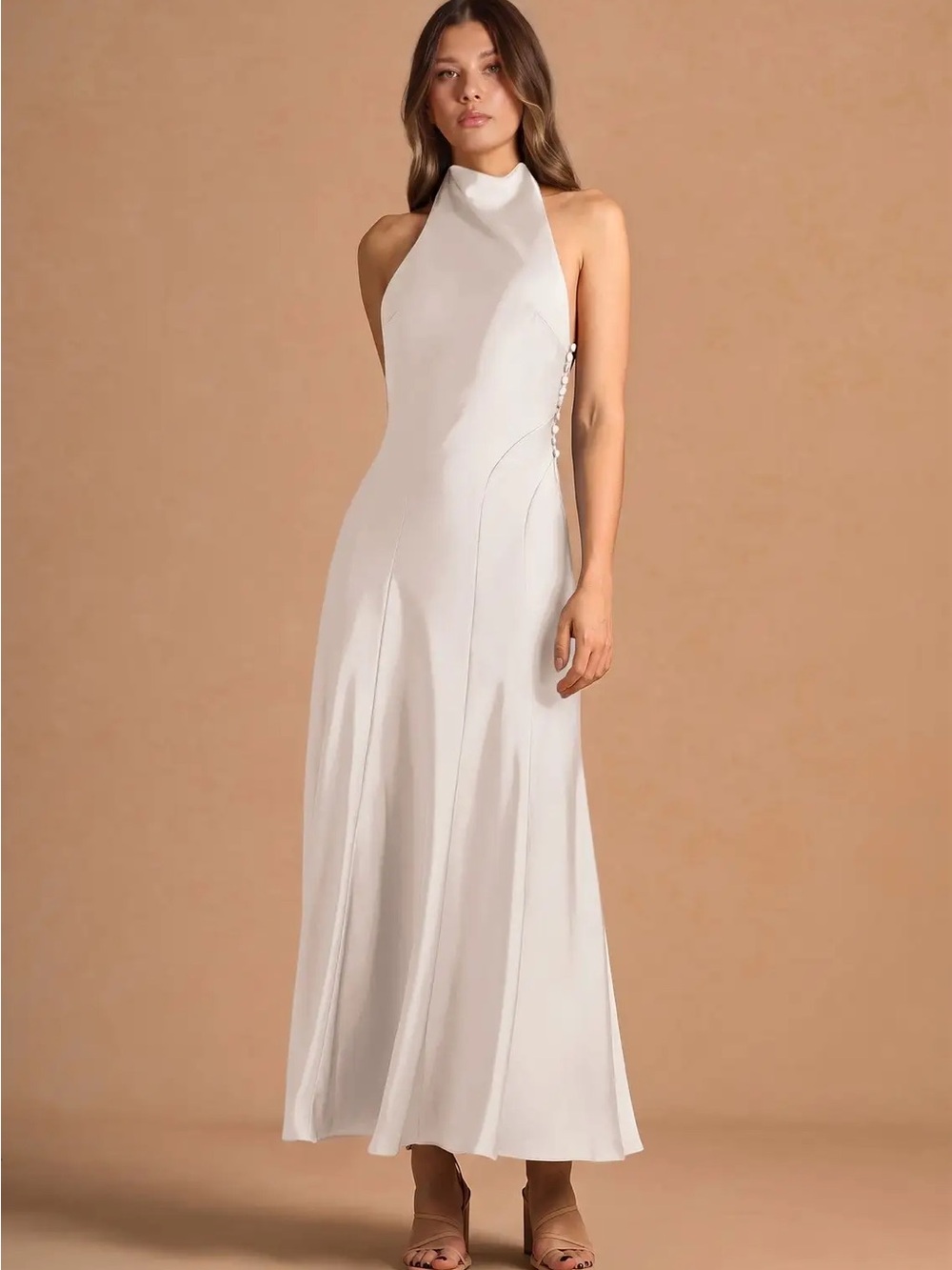 Azazie Atelier Diantha Cream Maxi Dress - Wedding or Reception Dress